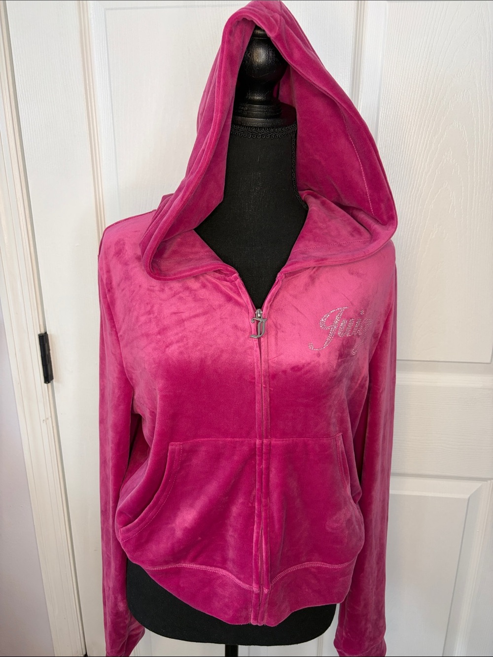 Juicy Couture NEW Hot Pink Velour Zip-Up Hoodie size XL
